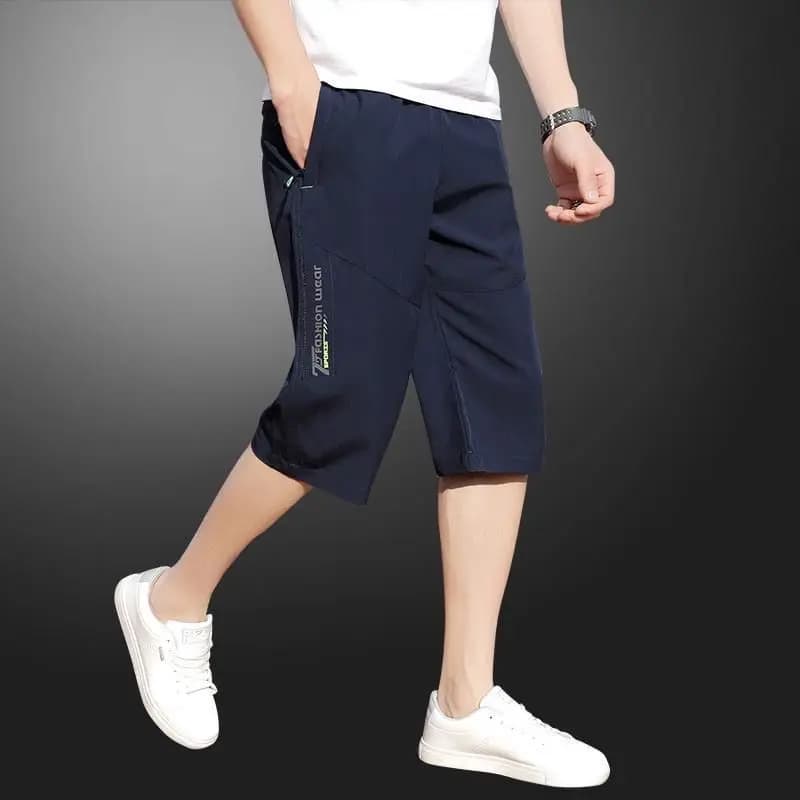 2025 nouveaux hommes sept points glace soie fermeture éclair poche pantalons décontractés respirant 