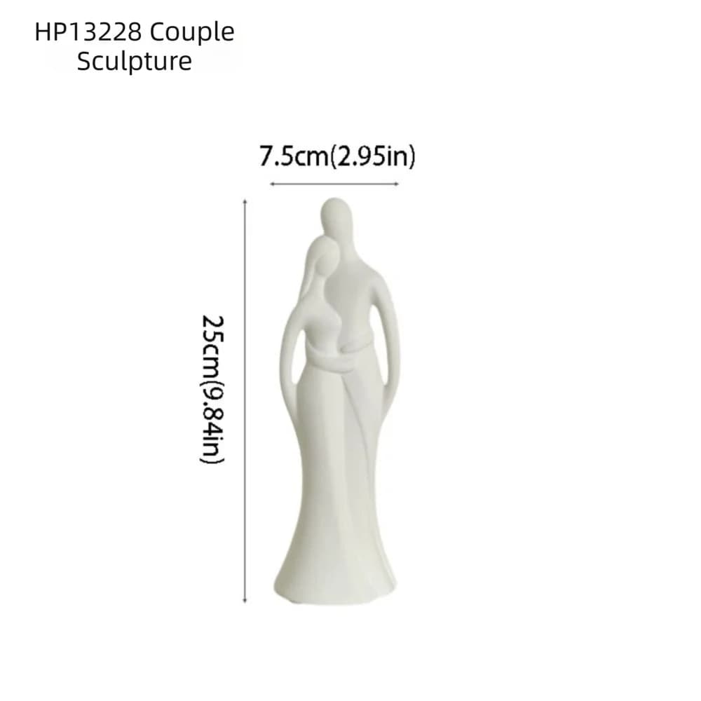 Ornements de couple en céramique, design artistique, style nordique moderne, figurines artisanales f