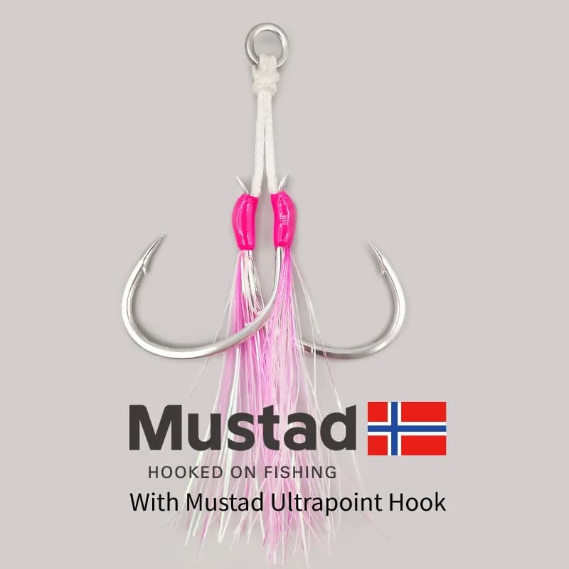 2-SJ – hameçon de pêche à gabarits lent, double assistance avec crochets Mustad, hameçon de gabarits
