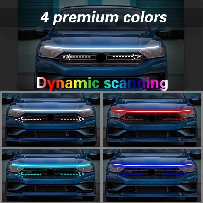 1 pièces Led feux de jour de voiture balayage démarrage Drl bande lumineuse décorative étanche pour 