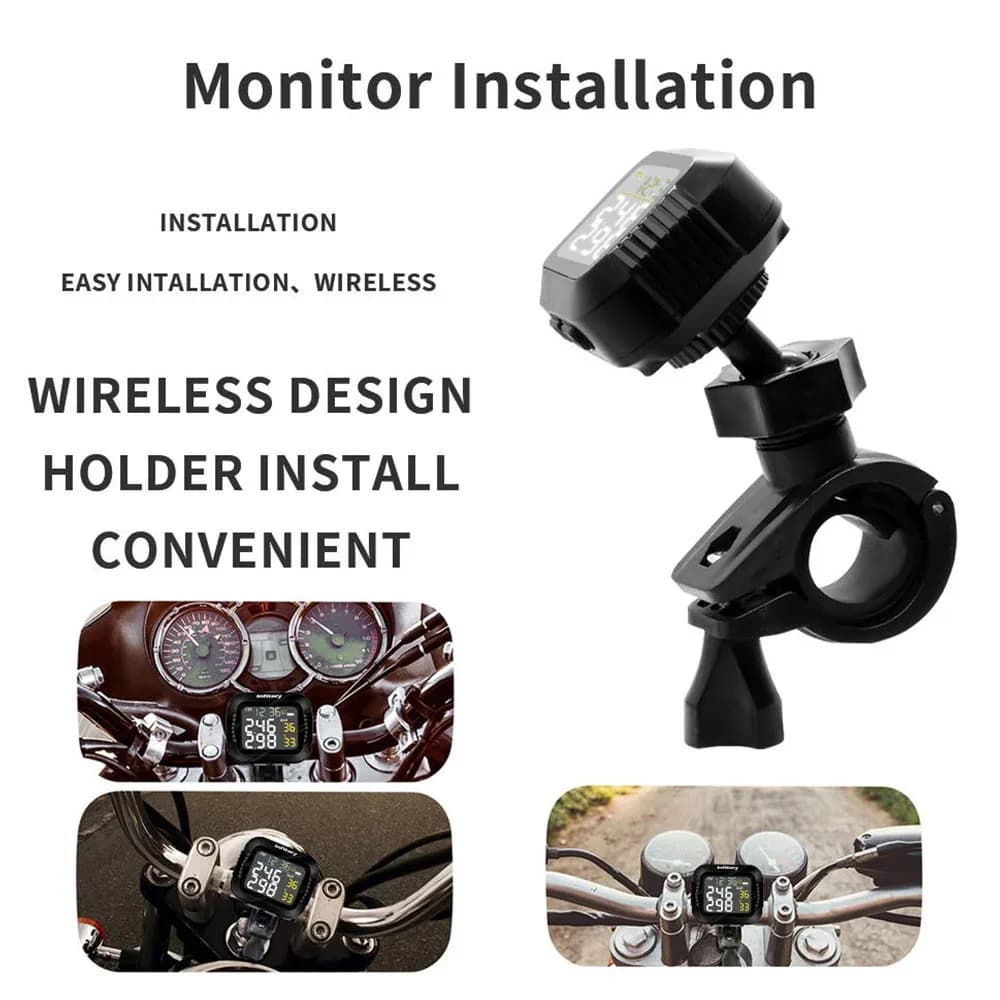 Système de surveillance TPMS de la pression des pneus de Moto, grand écran LCD sans fil coloré, chan