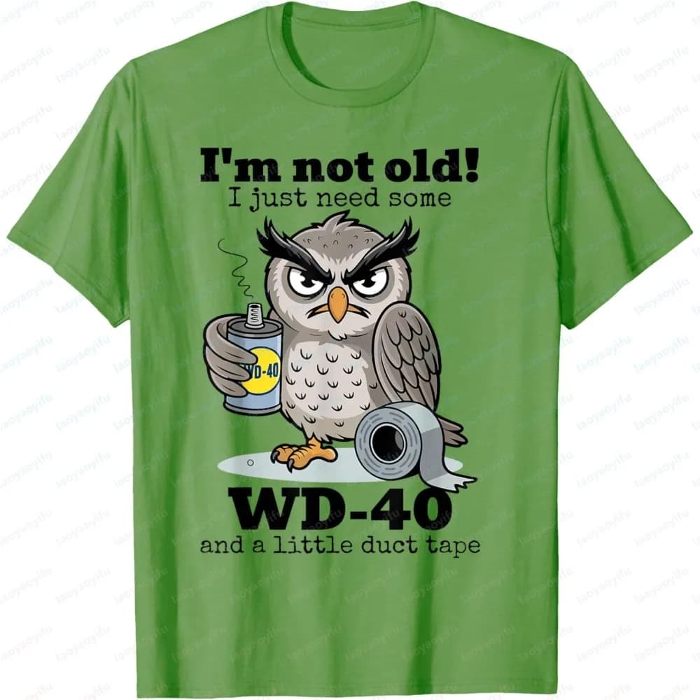 T-shirt graphique décontracté pour hommes, à la mode, à manches courtes, avec motif hibou, « Je ne s