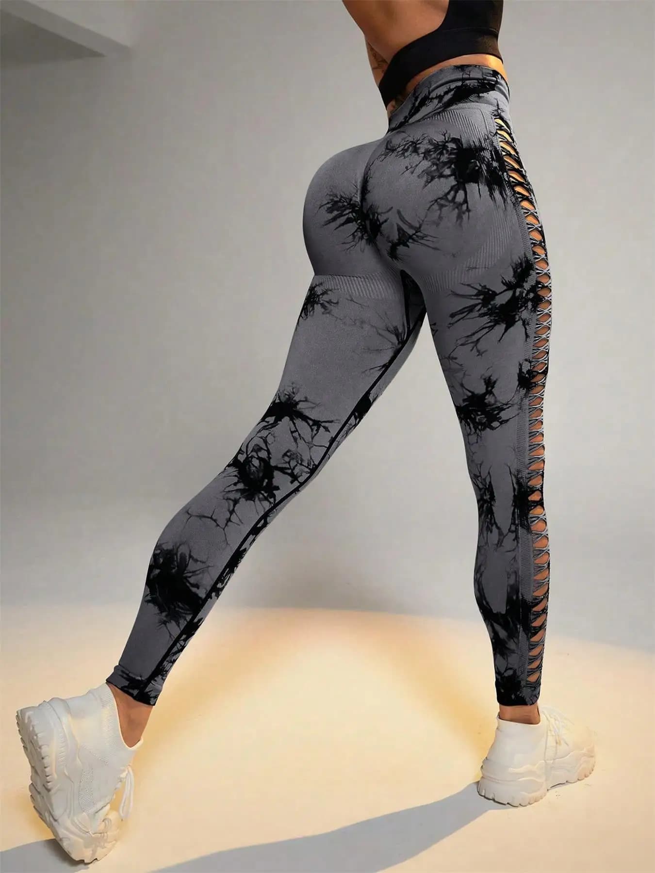 Leggings sans couture Tie Dye pour femmes, pantalons de Yoga taille haute, collants élastiques frois