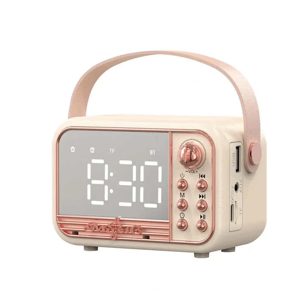 Réveil Bluetooth avec haut-parleur, Balance sonore 3D, Diffusion, Appel vintage, Rétro, Déterminer l