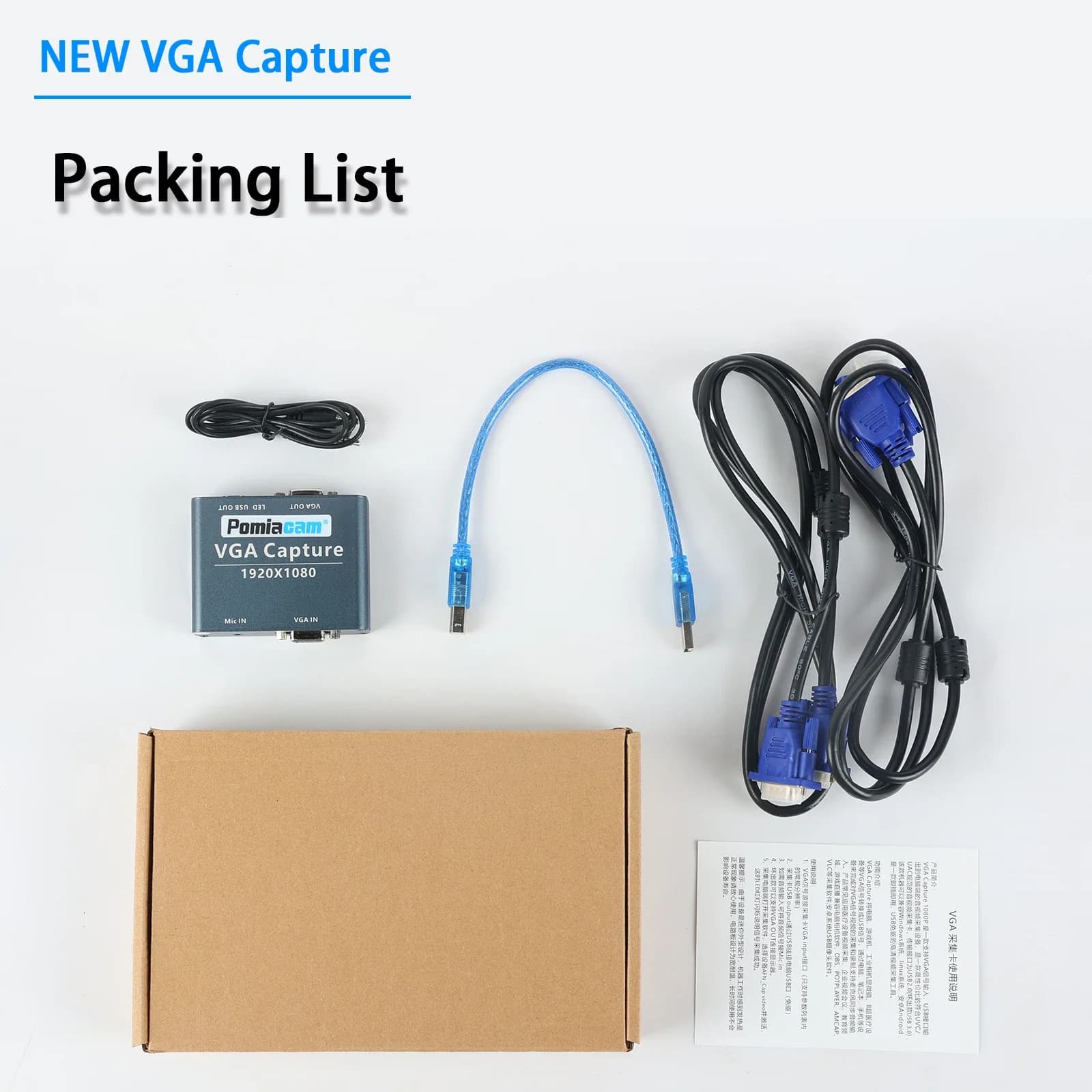 Compatible VGA avec les systèmes Android, Windows et Linux, capture audio et vidéo VGA vers USB 1080