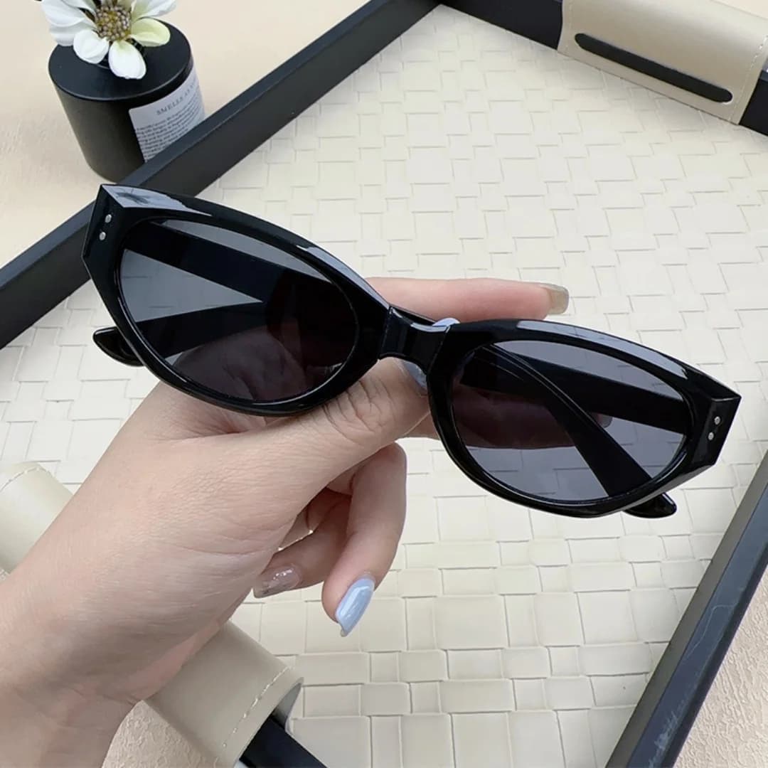 Lunettes ovales minimalistes œil de chat pour femmes, lunettes de soleil pliantes d'extérieur, ombra