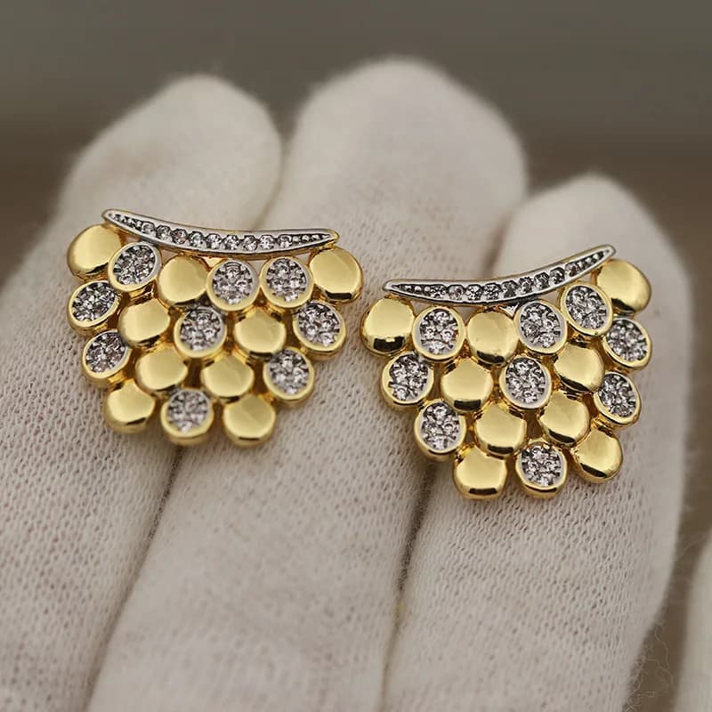 Boucles d'oreilles géométriques en cristal de luxe pour femmes, nouveau Design de vue, marque de mod