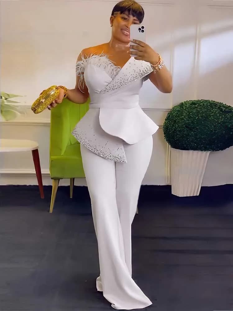 Combinaison sans bretelles taille haute, col à rivets, pour soirée et fête, haut tubulaire, élégante
