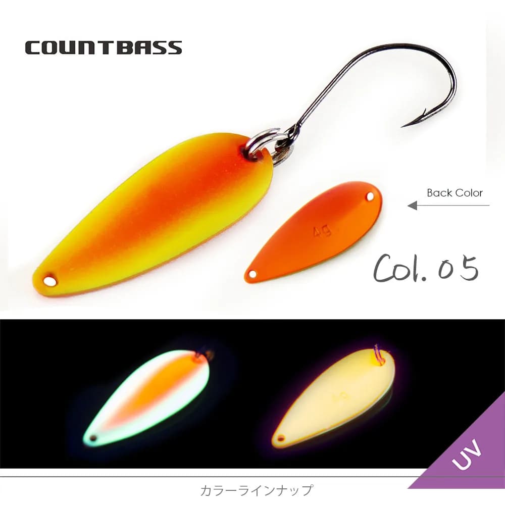 COUNTBASS cuillères à truite 2.4g et 4g leurres de pêche avec crochet unique appâts métalliques de c