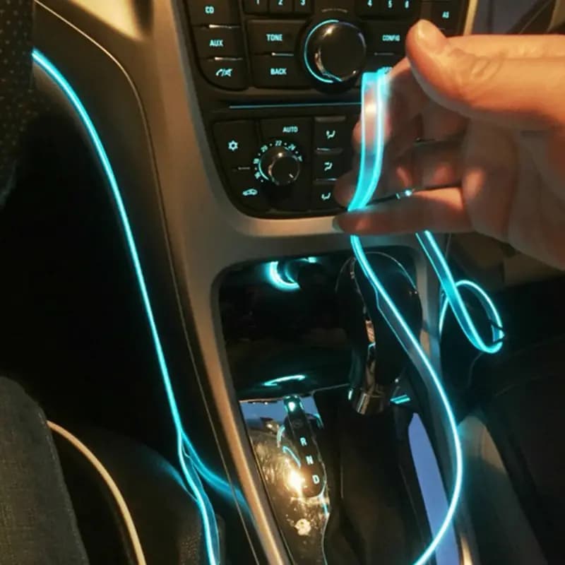 Bande Lumineuse LED Flexible de 5m, Tube de Lumière Froide EL avec USB, Lampe d'Ambiance de Décorati