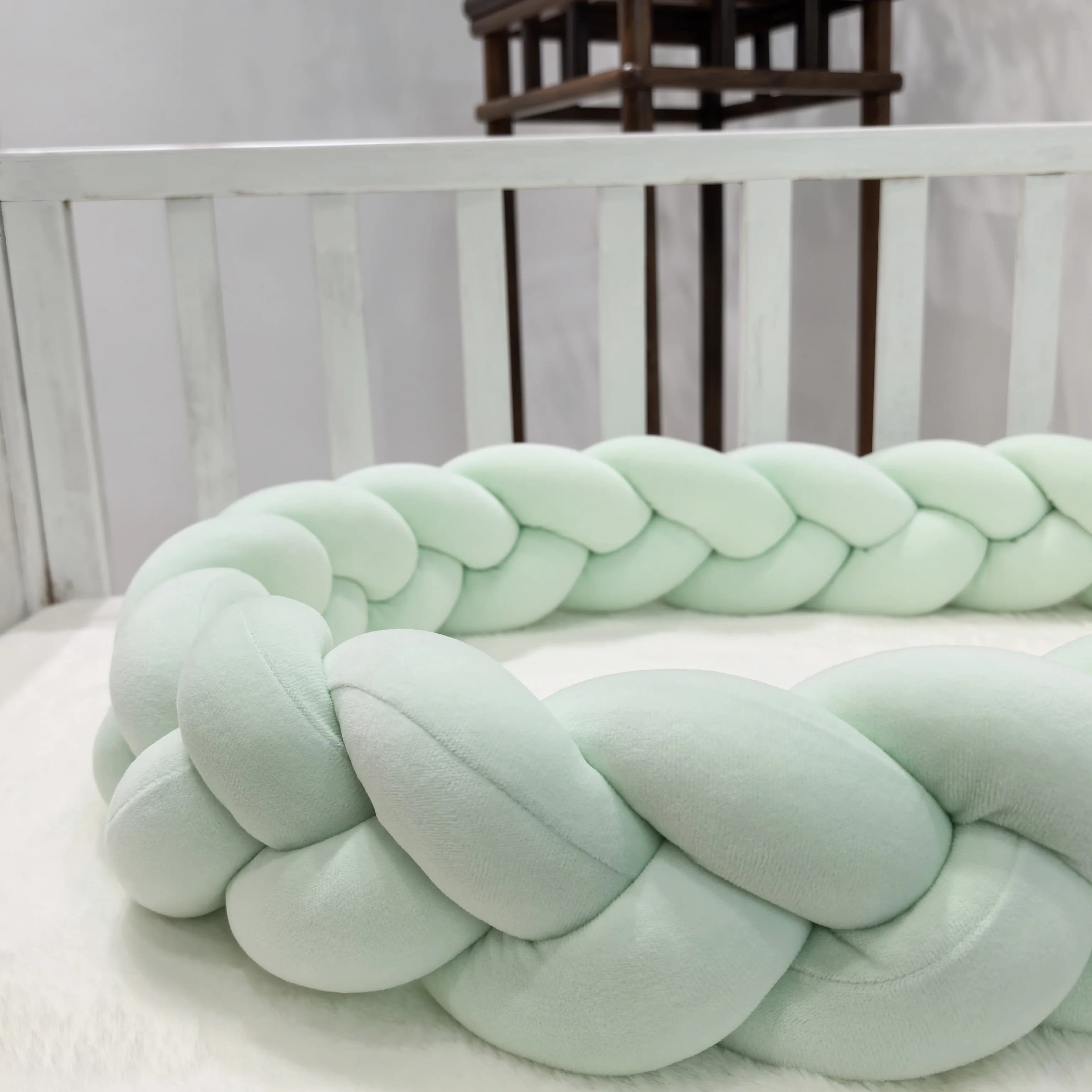 1M/2M/3M/4M bébé pare-chocs lit tresse noeud oreiller coussin pour infantile berceau protecteur lit 