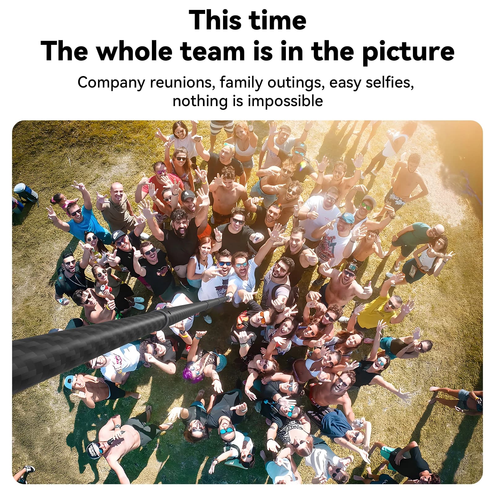 TELESIN 1.2M 3M fibre de carbone Selfie bâton monopode extensible avec 1/4 vis pour GoPro Insta360 O