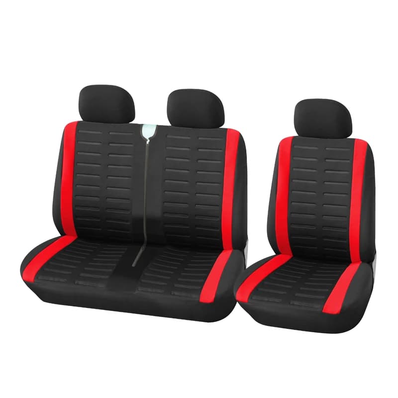 1 + 2 housses de siège rouges housse de siège de voiture pour transporteur pour Renault Master 3 pou