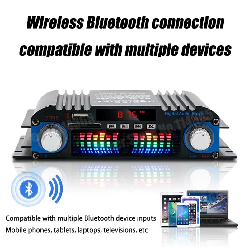 Amplificateur de son HiFi 4 canaux amplificateur Audio numérique Bluetooth 1600W puissance de crête 