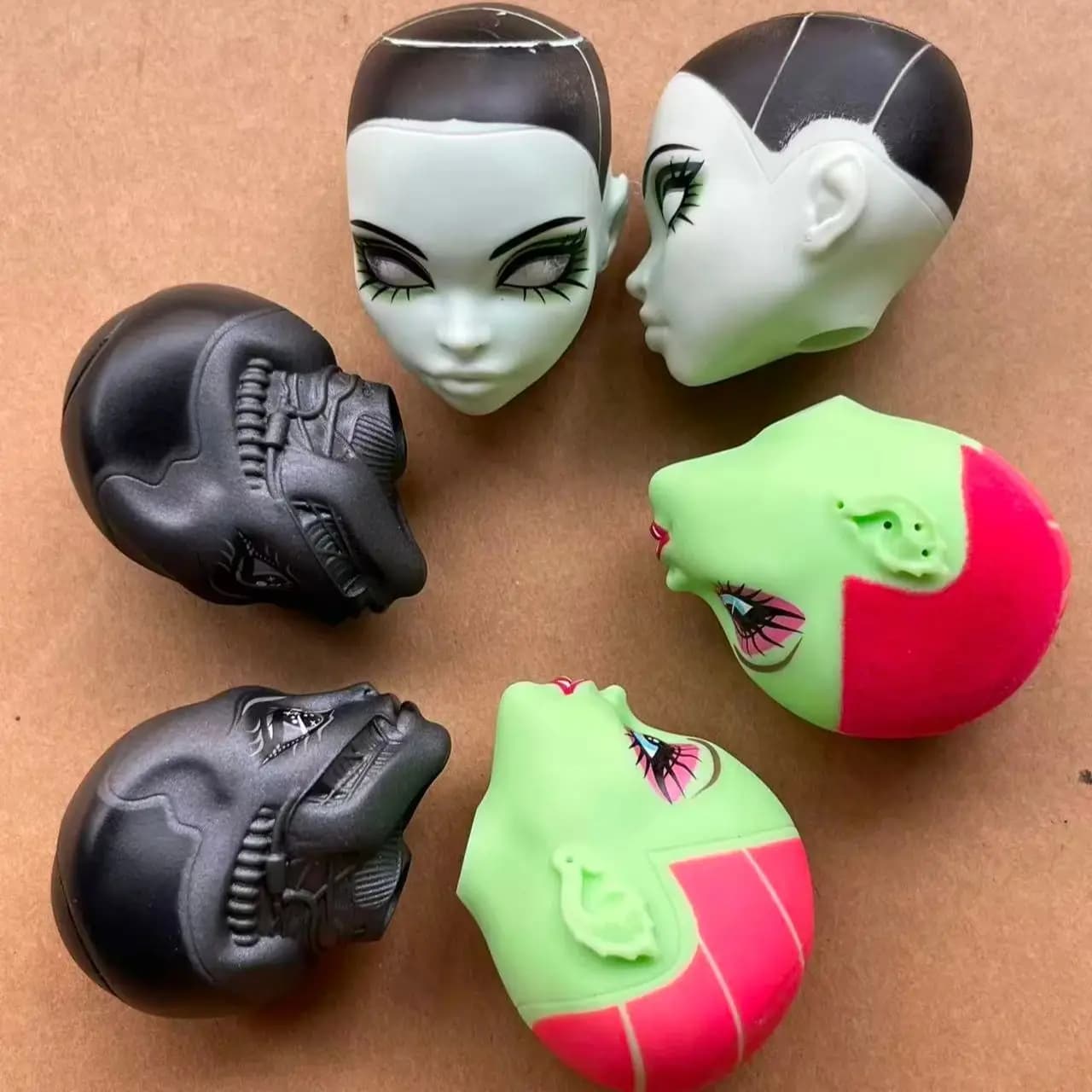 Têtes de poupée Monster Doll à tête chauve, visages rares, maquillages de poupée, corps de poupée Sl