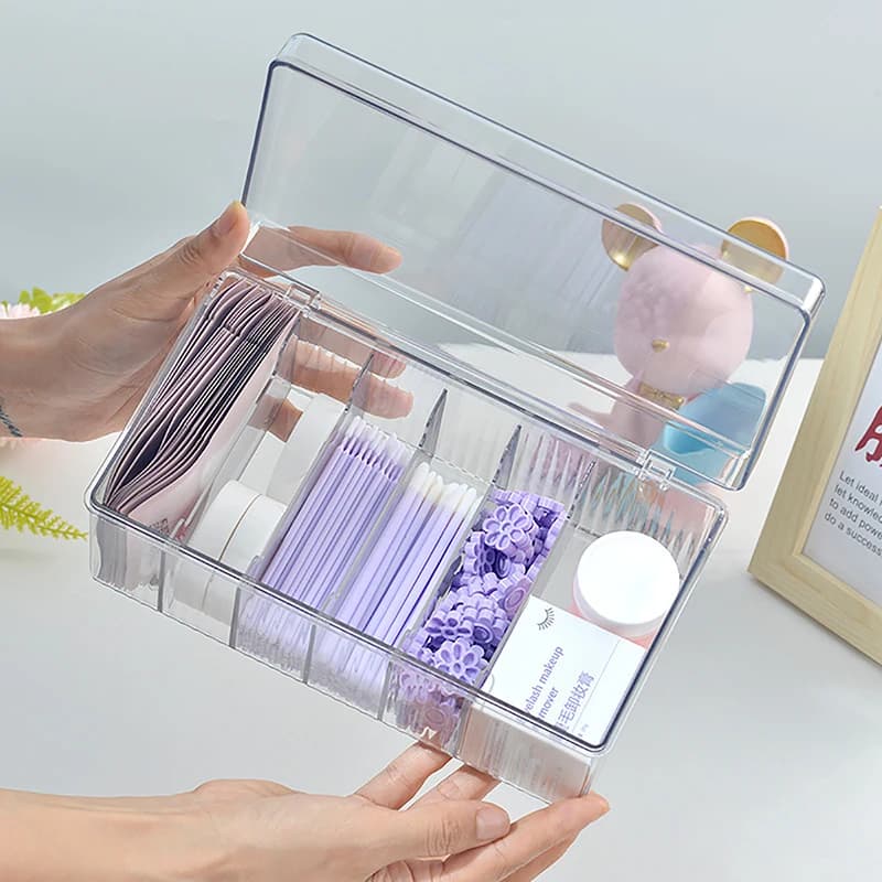 Boîte de rangement de grande capacité pour outils de maquillage, étui à pince à épiler pour extensio