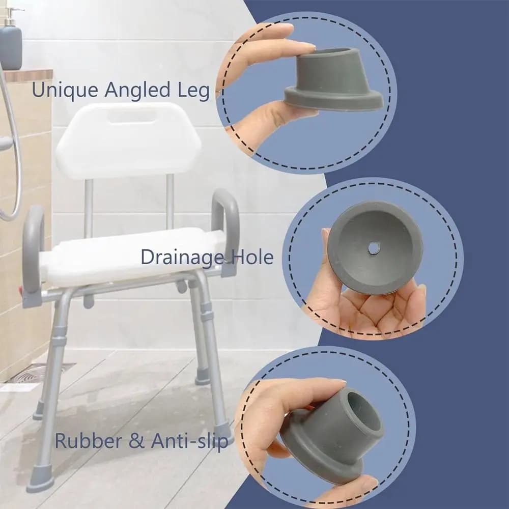 Embouts en caoutchouc coordonnants pour chaise de bain, chaise de douche universelle durable, access