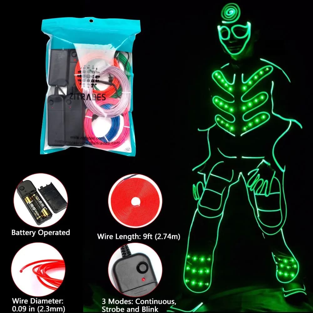 1/2/3/4/5M LED EL fil bande lumineuse batterie néon brillant chaîne lumières bricolage corde Tube Ha
