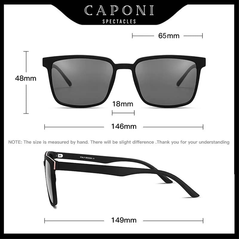 CAPONI – lunettes de soleil polarisées pour hommes, Design classique, protection des yeux, nuances n