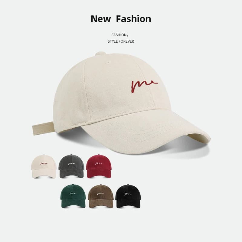 Casquette de baseball brodée avec lettres rétro, chapeau en langue de canard à grande tête, sports d