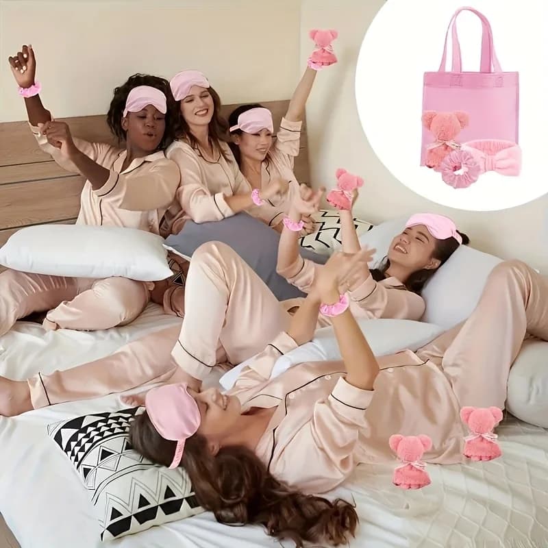 Coffret cadeau 20 Spa - 5 grands sacs en polyester, 5 bandeaux, 5 anneaux pour cheveux, 5 tissus en 