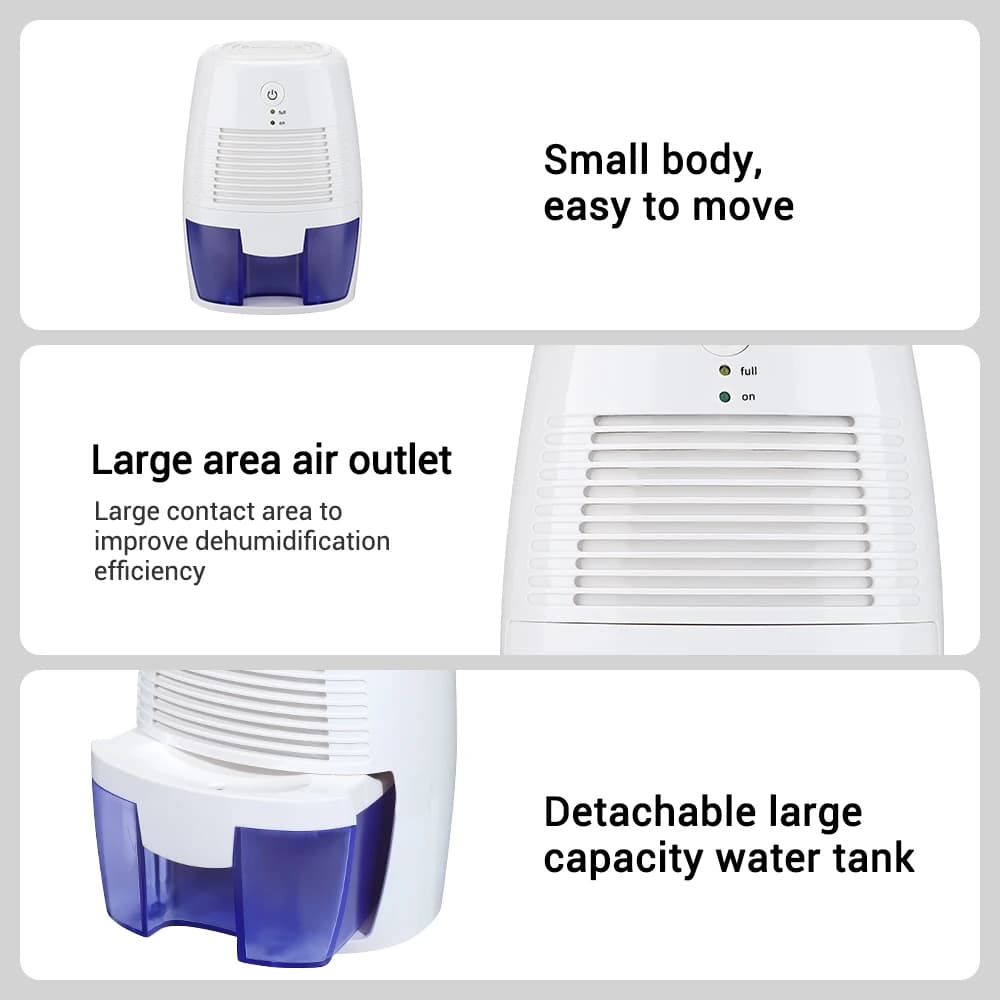 Purificateur d'air portable DeAquarelle, USB, absorbeurs d'humidité muets, sécheur d'air pour la mai