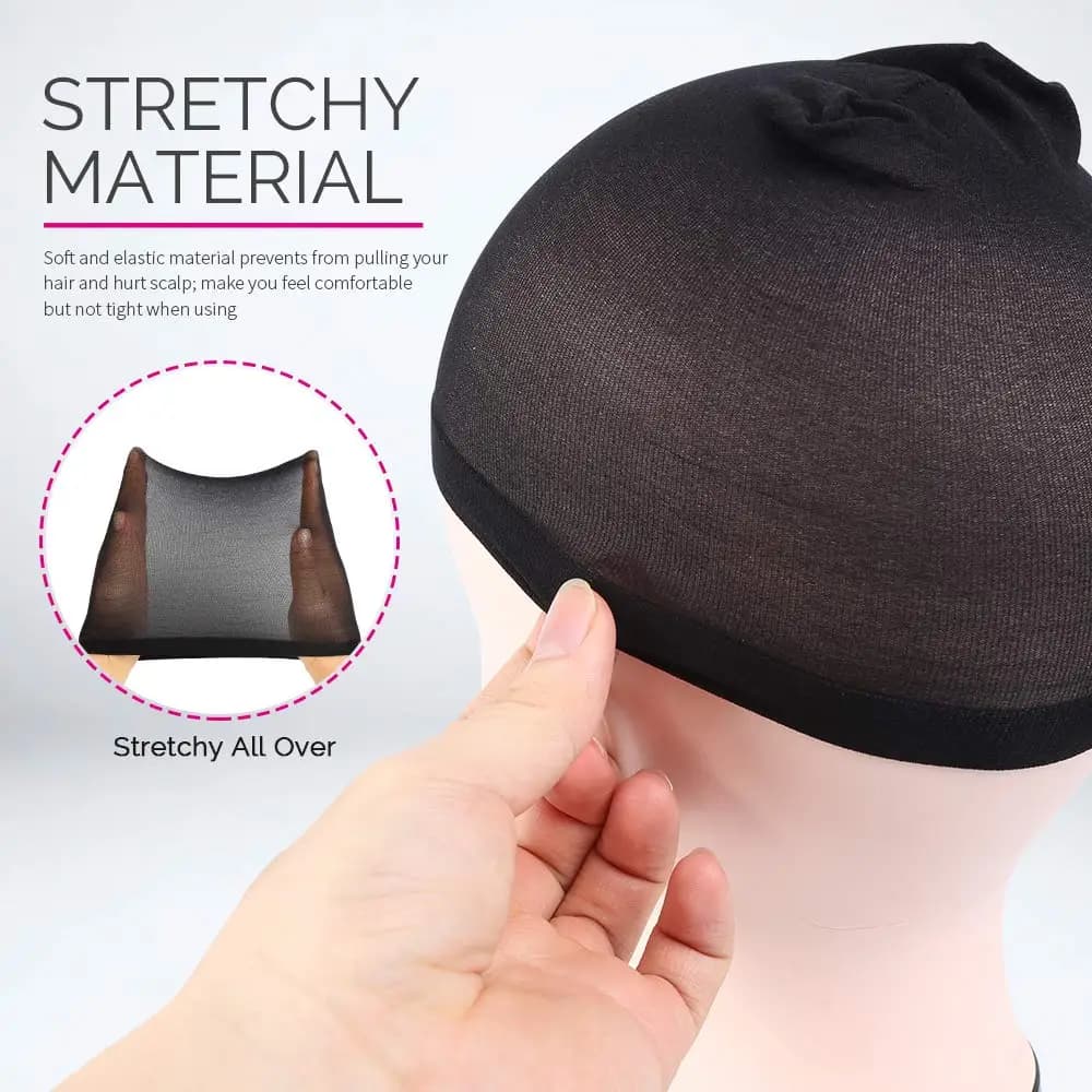 10 pièces bonnet de perruque en nylon bas bonnet de perruque élastique noir, marron, marron clair