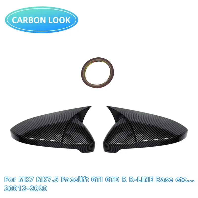 Couvercle de Rétroviseur Latéral Noir Brcorporelle, pour VW Golf MK6 MK7 7.5 GTI R GTD Base 2009-202