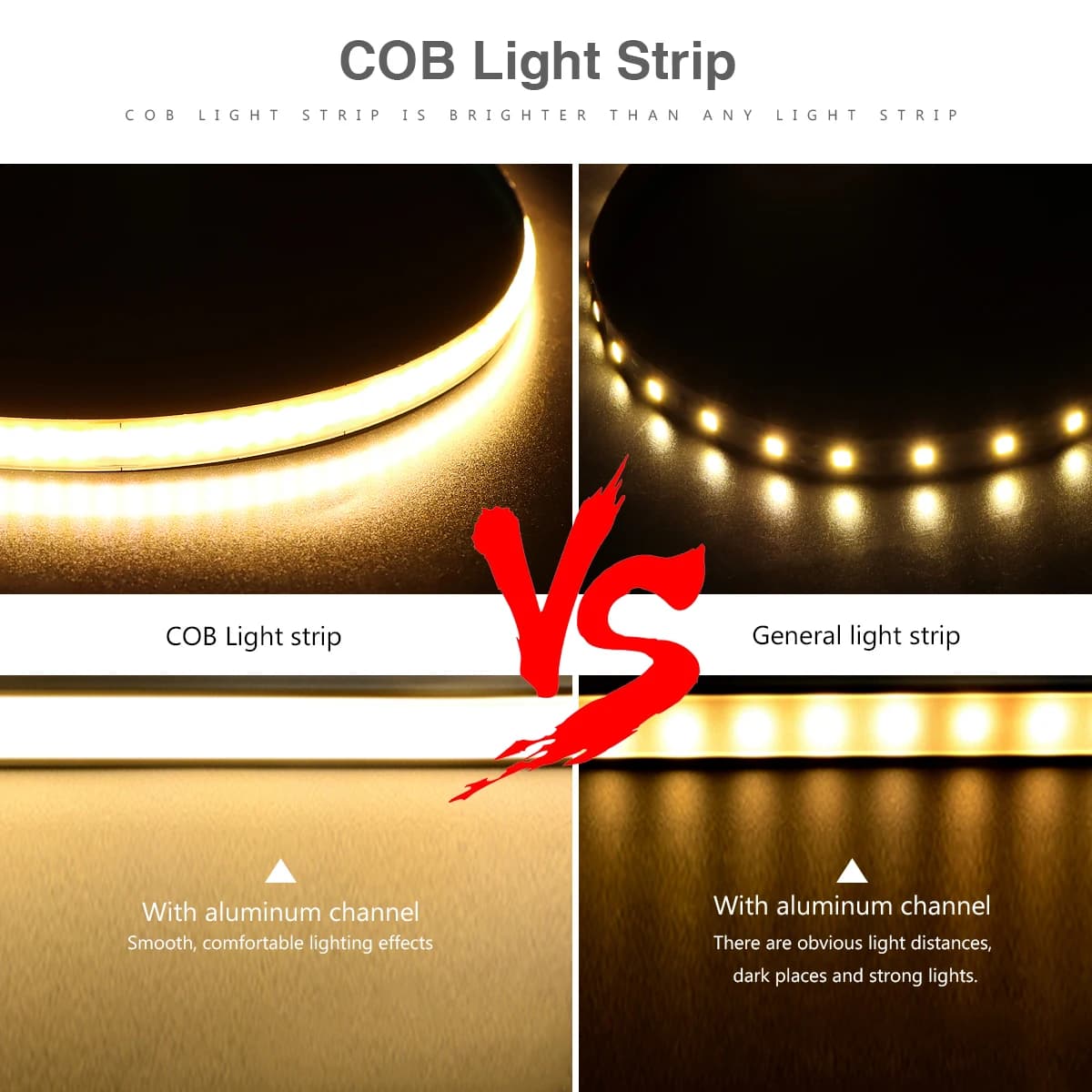 Bande lumineuse LED COB monochrome Super brillante, Flexible, 5MM de largeur PCB, bande néon Ultra f