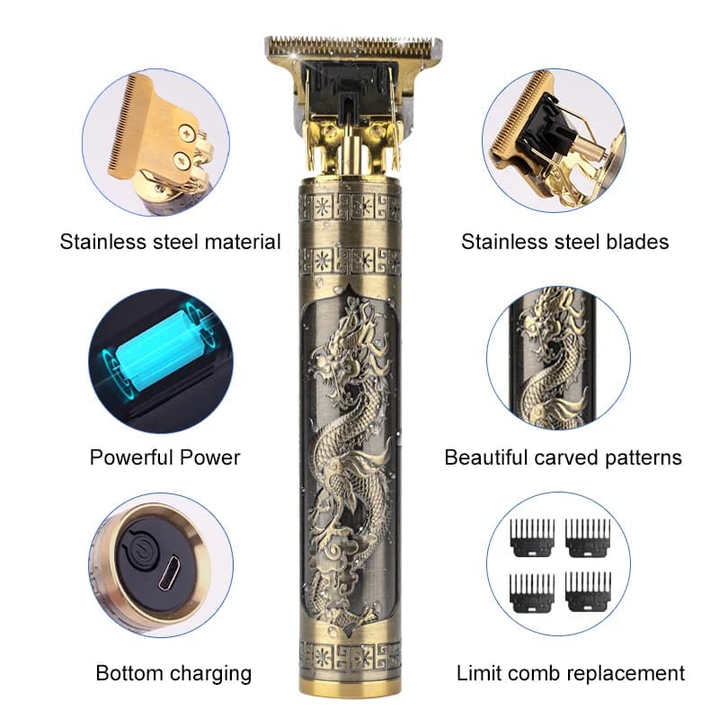 Tondeuse à cheveux électrique professionnelle sans fil USB, kit de toilettage, tondeuse à barbe, cou