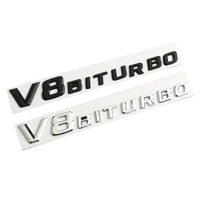 Badge emblème de garde-boue de voiture V8 BITURBO 4MATIC + pour Mercedes Benz AMG W117 W212 W213 W20