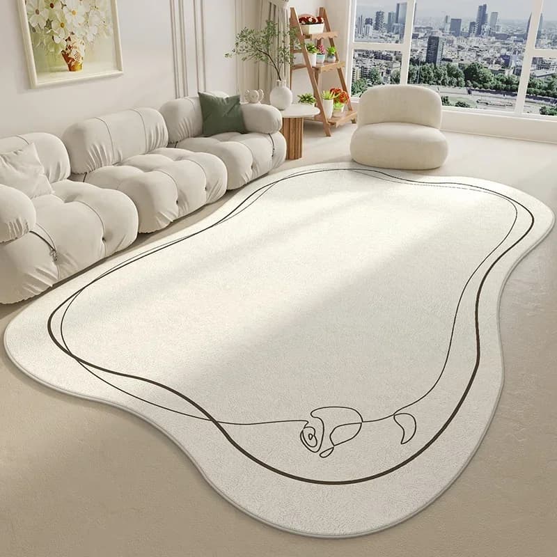 Tapis de salon, grand tapis moelleux et doux, décoration intérieure, tapis blanc pour chambre à couc