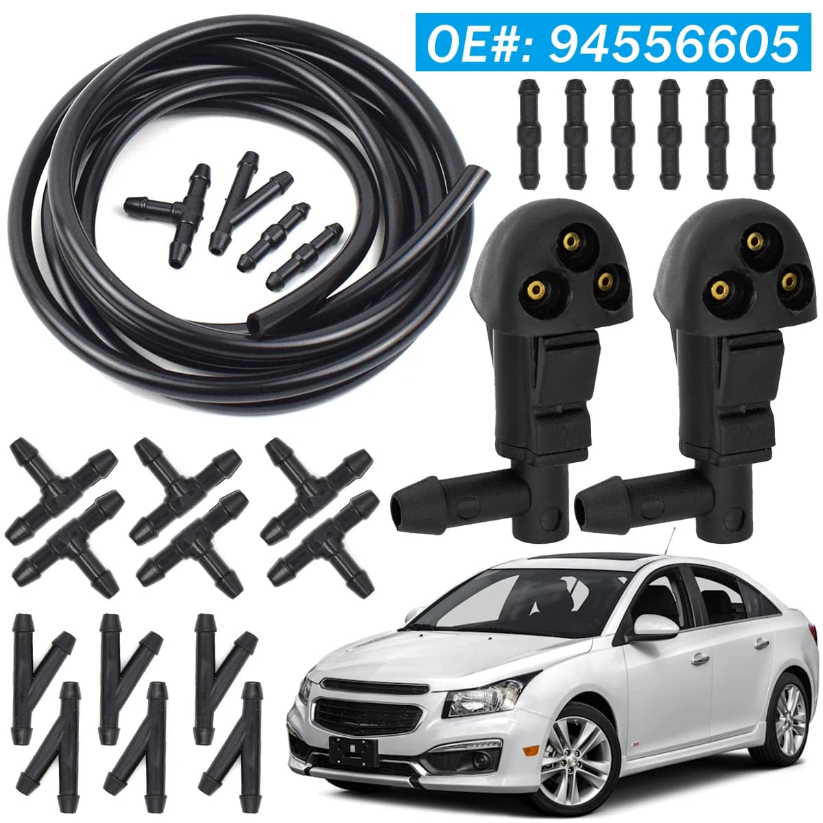 Buse de lavage d'essuie-glace avant, tuyau de Jet de pulvérisation pour Chevrolet Cruze MK1 2008 – 2