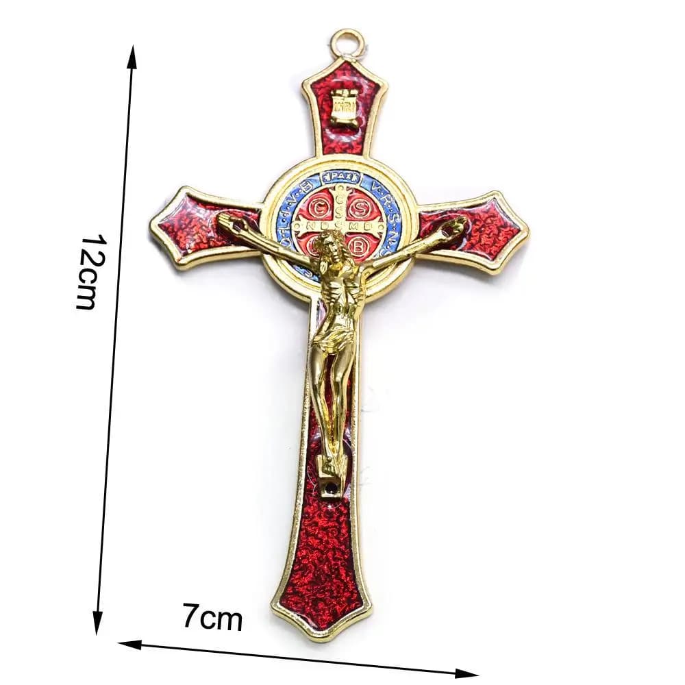 Pendentif Saint Benoît doré, croix de Jésus Christ, religion, prière, fournitures de décoration, 12x