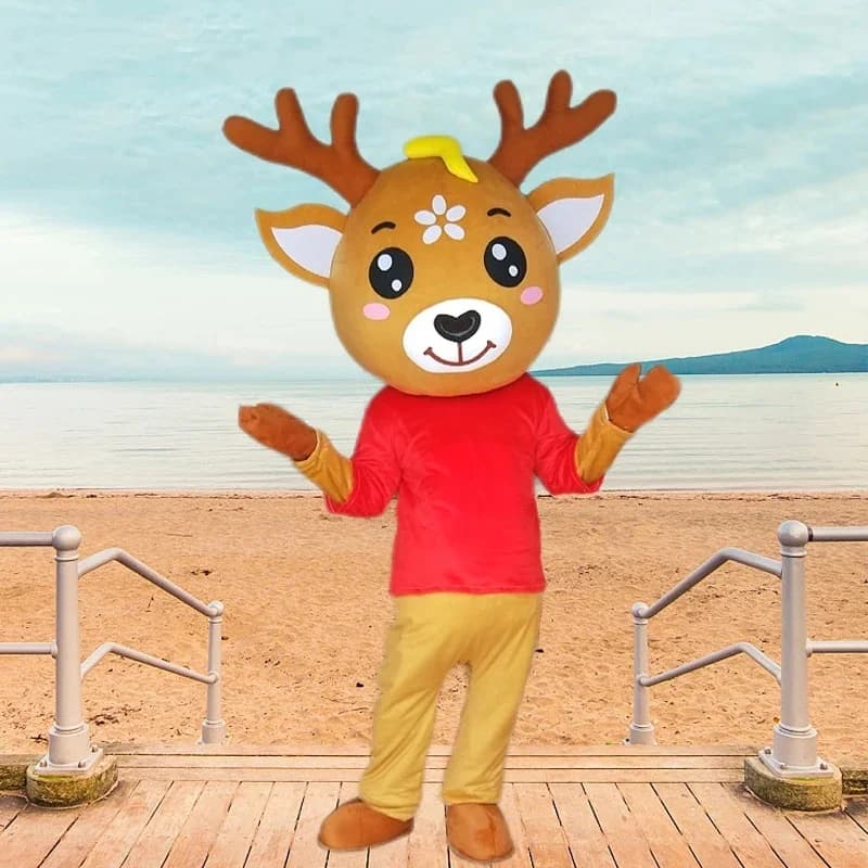 Costumes de mascotte de renne de noël, vêtements de cerf de Cosplay pour adultes, robe fantaisie de 