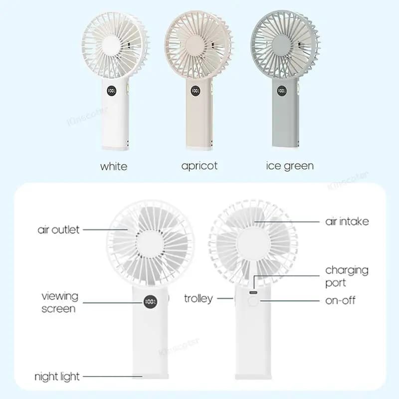 Nouveau ventilateur personnel portatif Mini ventilateur portatif USB 3600mAh Mini ventilateur Rechar