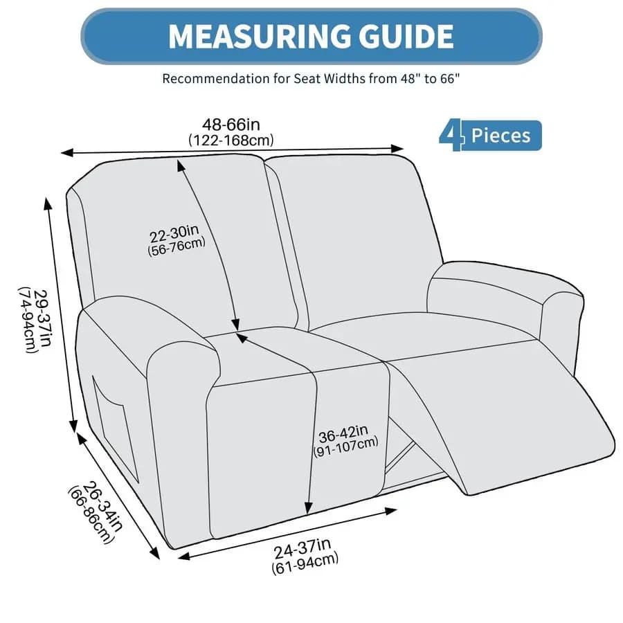 4 housses de canapé inclinable, housses de canapé inclinable extensibles avec fond élastique, jacqua