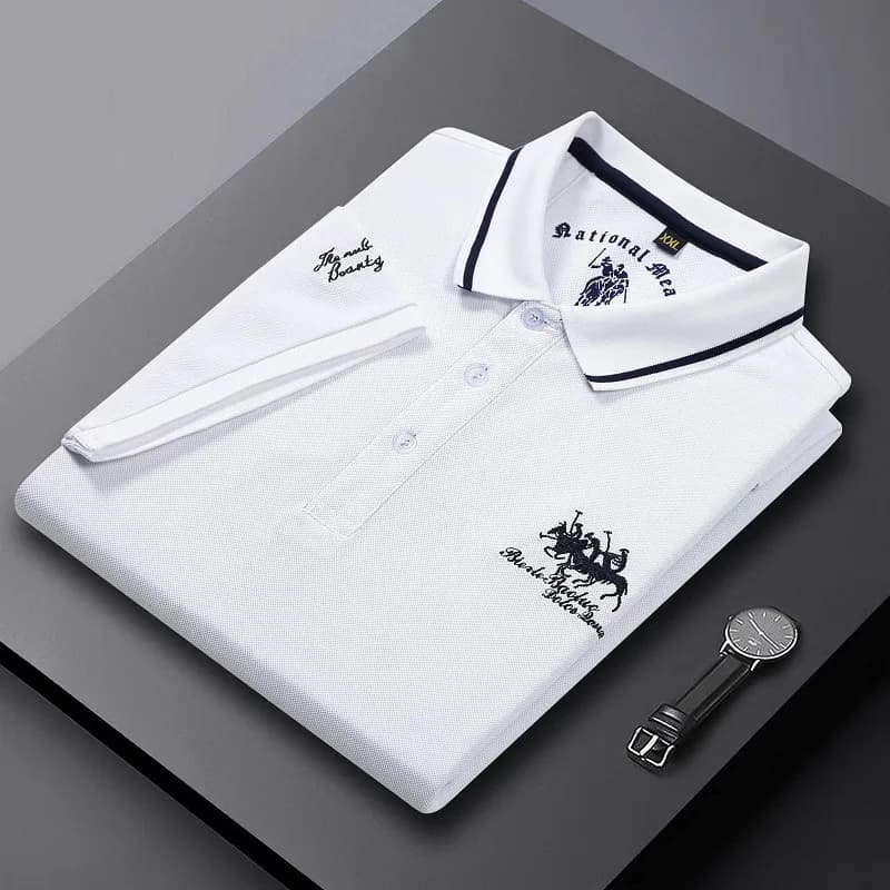 Été hommes polos brodés à manches courtes chemise de luxe haut décontracté revers T-shirt hommes res