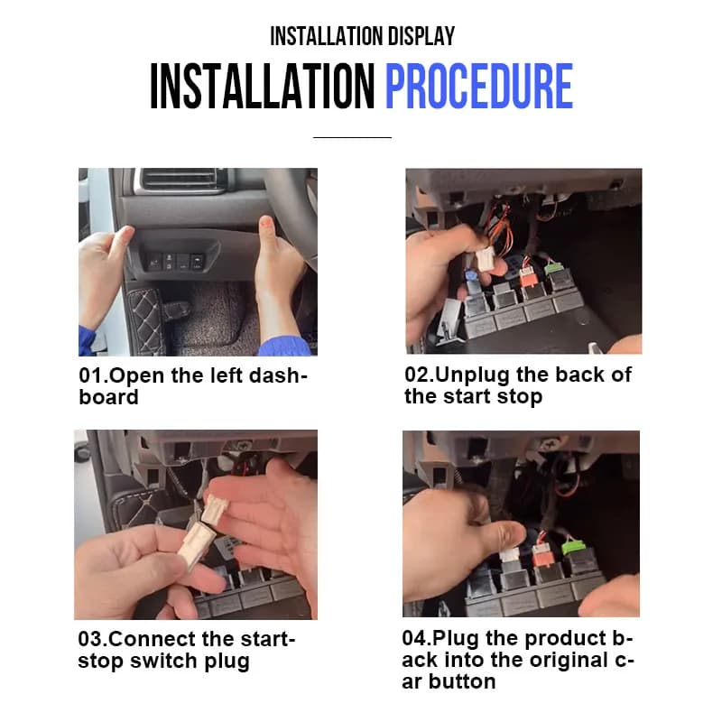 Système de boutons de commutation de moteur de démarrage et d'arrêt automatique de voiture, disposit
