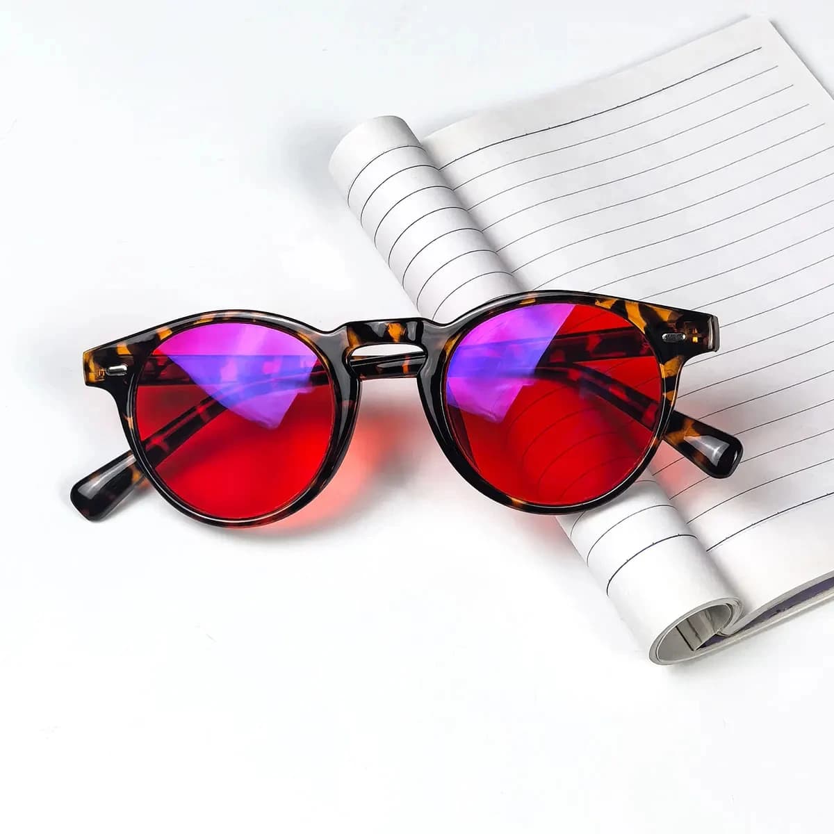 HINU-Lunettes rouges pour hommes et femmes, verres orange, filtre à lumière bleue, pour un meilleur 