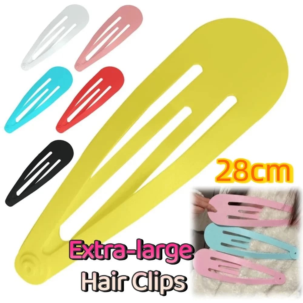 Pinces à cheveux extra-larges créatives et tendance, couleur unie, 28 cm, pour décoration de sac à d
