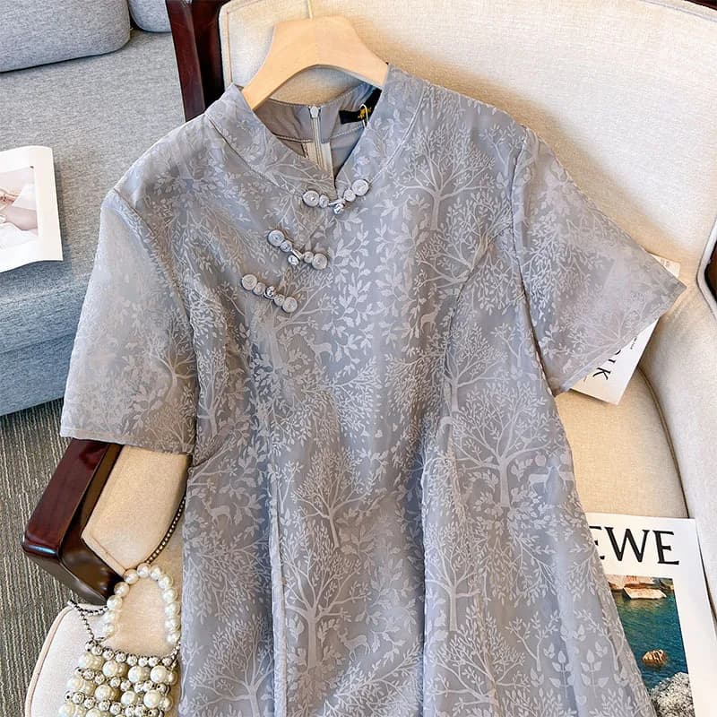 Robe Cheongsam brodée pour femmes, grande taille, 6XL, 7XL, 8XL, 9XL, 150, été 151
