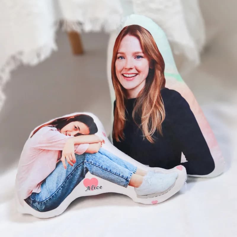 Coussin humanoïde avec Photo personnalisée, bricolage, oreiller de Couple en peluche pour petit ami,