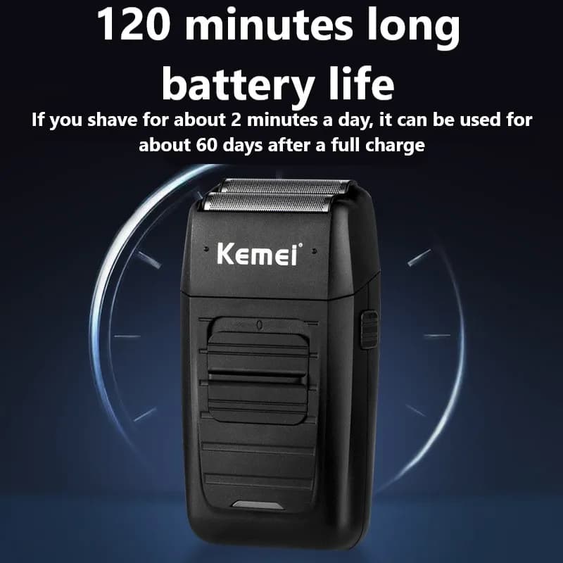 Kemei KM-1102 rasoir sans fil Rechargeable pour hommes double lame rasoir à barbe alternatif soins d