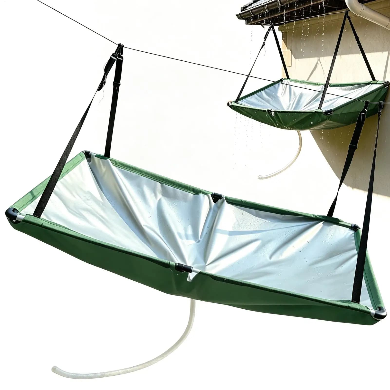 Collecteur de pluie avec filtre en tissu pour tuyau de descente, avec tuyau de 1m, pour jardin, serr