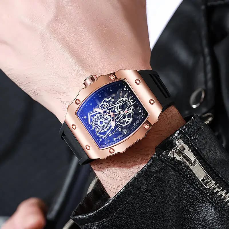 1/2 pièces de luxe grand cadran hommes montre à Quartz décontracté bracelet en Silicone hommes montr