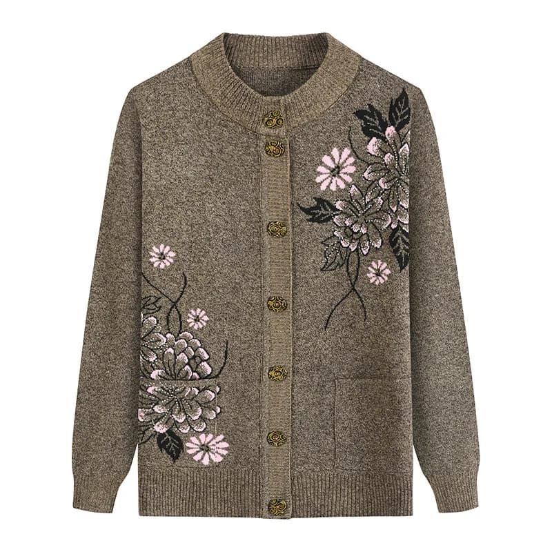 Pull à manches longues pour mère d'âge moyen, nouvelle collection printemps-automne, chemise tricoté