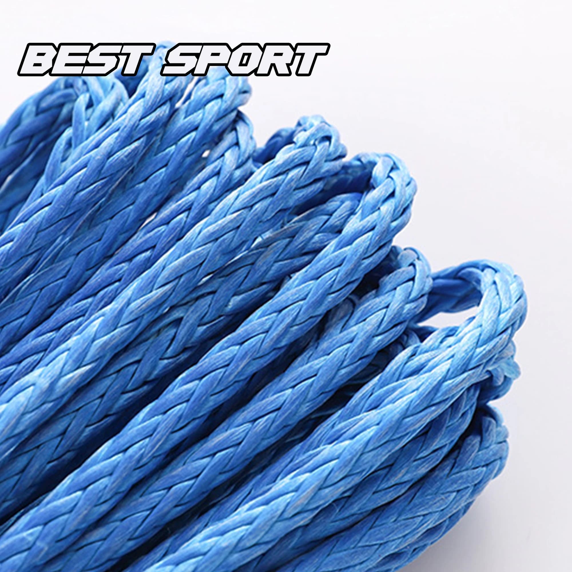 Meilleur Sport 6mm x 15m 7700LBs câble de ligne de treuil synthétique avec manchon de protection noi