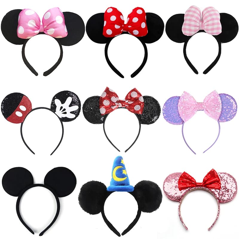 Oreilles de souris de dessin animé mignon pour filles et adultes, accessoires de cheveux cosplay, nœ