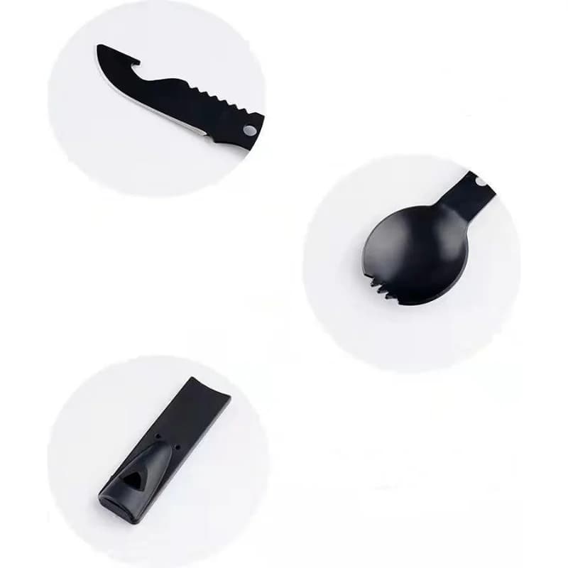 Vaisselle de Camping en plein air couteau en acier inoxydable fourchette cuillère Portable multi-fon